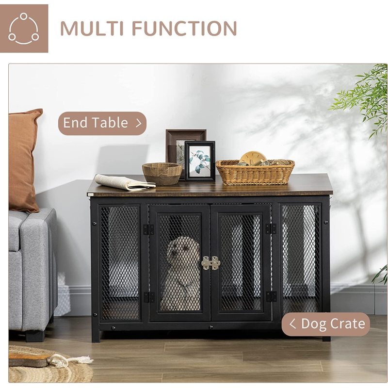 Crate Furniture End Table Puppy Crate Spacious Interior