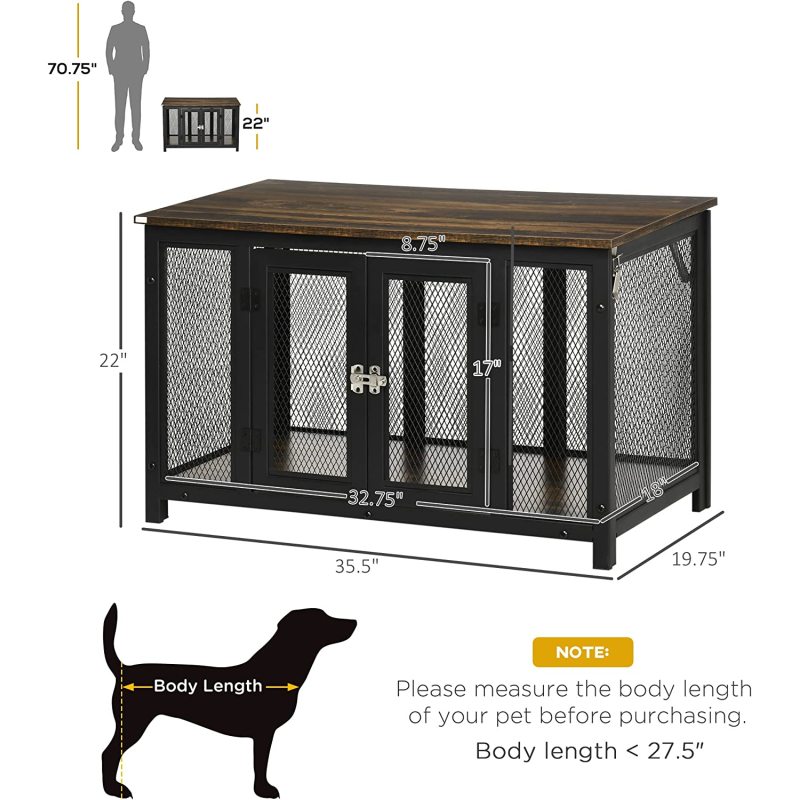 Crate Furniture End Table Puppy Crate Spacious Interior