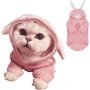 Pet Hoodie Cat Rabbit Outfit with Bunny Ears Cute Sweatshirt Spring and Autumn Puppy Knitted Sweater Kitty Soft Knitwear