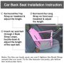 Pet Car Seat, Sturdy Reinforced Structure, Shortened Leash with Metal Snap Hook, Loops for Belt Waterproof
