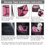 Pet Car Seat, Sturdy Reinforced Structure, Shortened Leash with Metal Snap Hook, Loops for Belt Waterproof