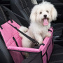Pet Car Seat, Sturdy Reinforced Structure, Shortened Leash with Metal Snap Hook, Loops for Belt Waterproof