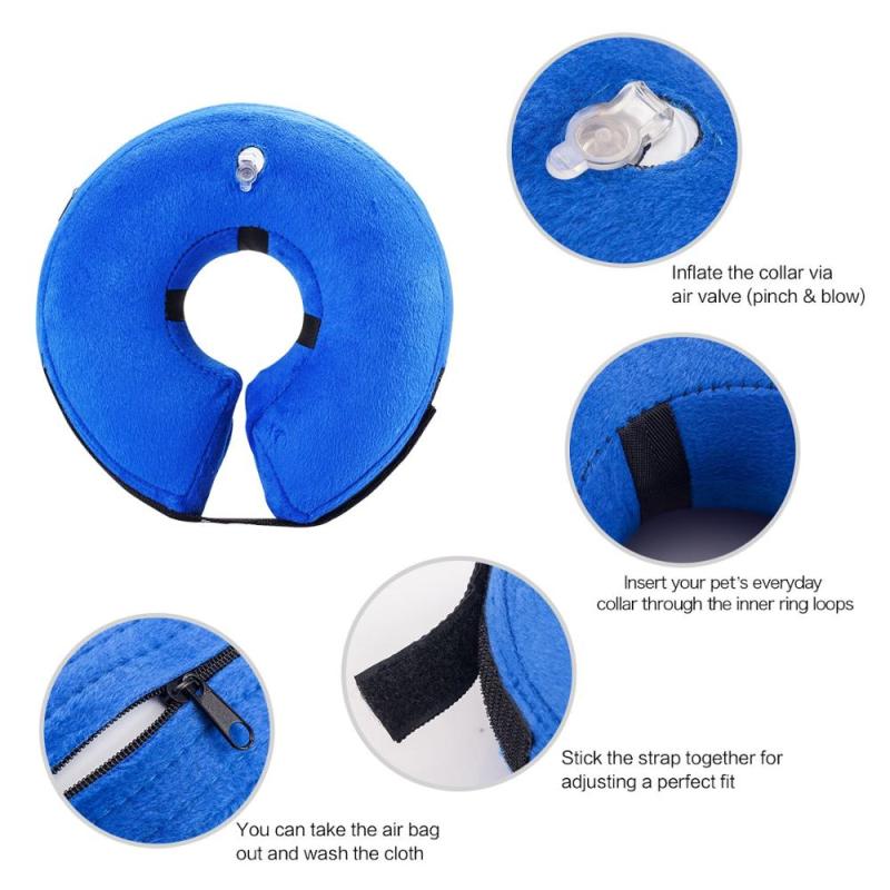 Protective Inflatable Collar for Dogs and Cats - Soft Pet Recovery Collar