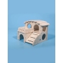 Shelter Hamster House Solid Wood Hut Sleeping Den Seesaw Golden Silk Bear Double Villa Toy Supplies