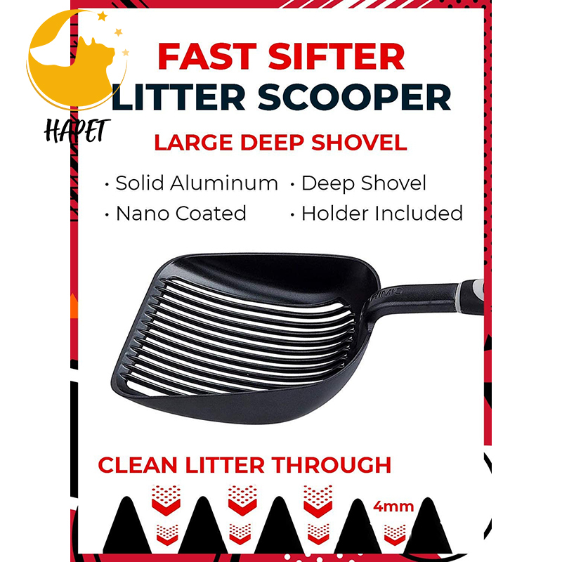 Fast Metal Cat Scoop Solid Clumping Cat Litter Scooper No Shaking