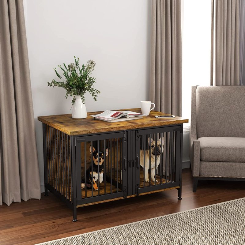 Removable Panel Furniture Style Kennel with Divider