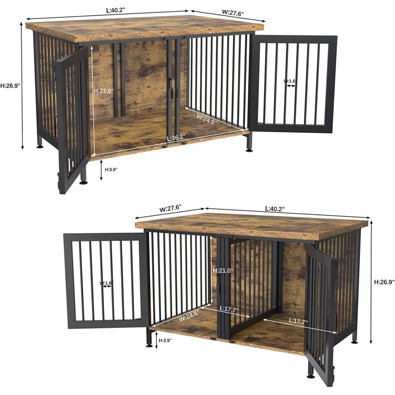 Removable Panel Furniture Style Kennel with Divider