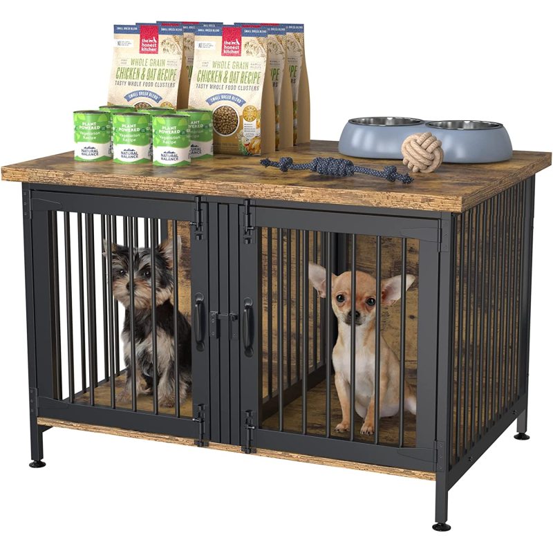 Removable Panel Furniture Style Kennel with Divider