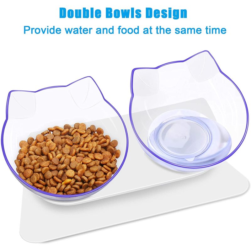 Cat Bowls Elevated Cat Food Water Bowls Set Pet Feeder Bowls with Stand