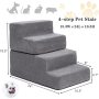Anti-Slip Foldable Foam Dog Steps with Removable Washable Cover for Smaller and Elder Pets, Dog Steps for Bed
