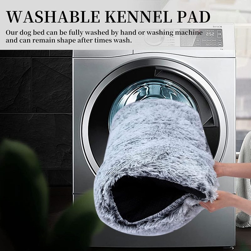 Dog Bed Mat Crate Pet Kennel Pad Soft Plush Washable Cage Comfortable Faux Fur Dog Bed