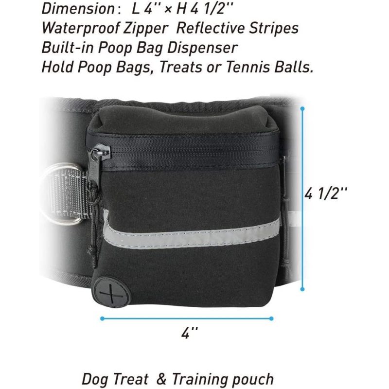Absorbing Bungee Pocket  Dog Leash with Water Bottle Holder For Dog Walking Training