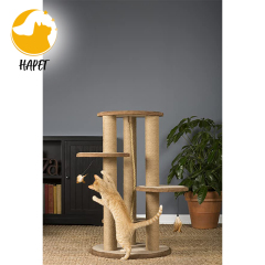 Pet Products Kitty Power Paws Multi-Platform Posts with Tassels Cat Scratcher Natural