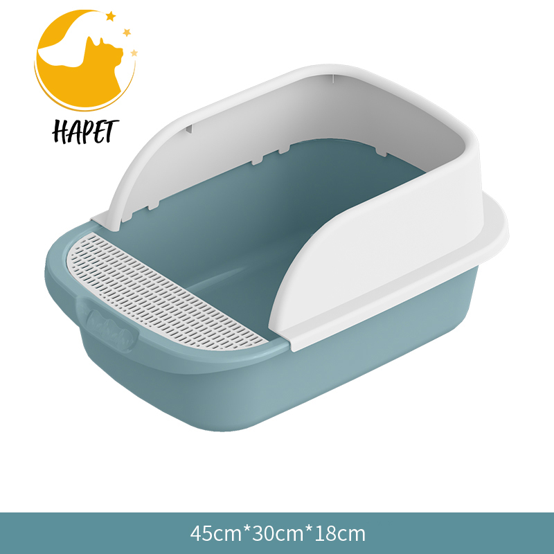 Open Cat Litter Box Large Nonstick Litter Pan Durable Standard Litter Box Semi-Enclosed