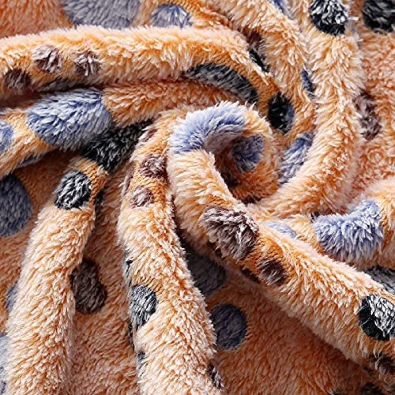 Dog Puppy Cat Paw Fleece Pet Blanket Throw for Dog Fluffy Premium