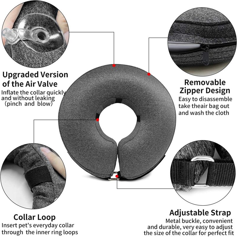 Adjustable Protective Recovery Dog Pet Inflatable Collar  for Wound Healing and Prevent