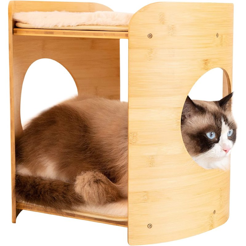 Cat Tree for Indoor Cats,2 teirs Cat Tower with Cat Bed,Modern Pet Furniture for Cats and Small Dogs