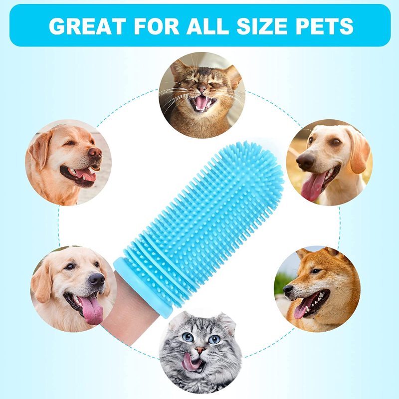 2 Pack Dog Finger Toothbrush for Dog Teeth Cleaning Kit