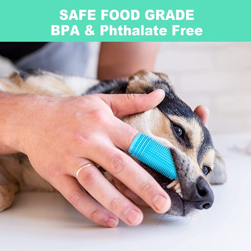 2 Pack Dog Finger Toothbrush for Dog Teeth Cleaning Kit
