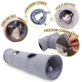 Pet Collapsible Cat Tunnel Cat Toys Play Tunnel Durable Suede Hideaway Pet Cat Crinkle Tunnel with Ball