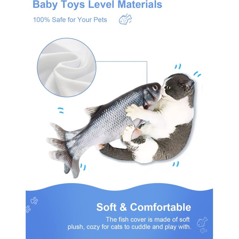 Interactive Cat Kicker Fish Toy Flopping Fish For Cat Realistic Moving