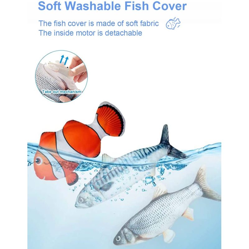 Interactive Cat Kicker Fish Toy Flopping Fish For Cat Realistic Moving