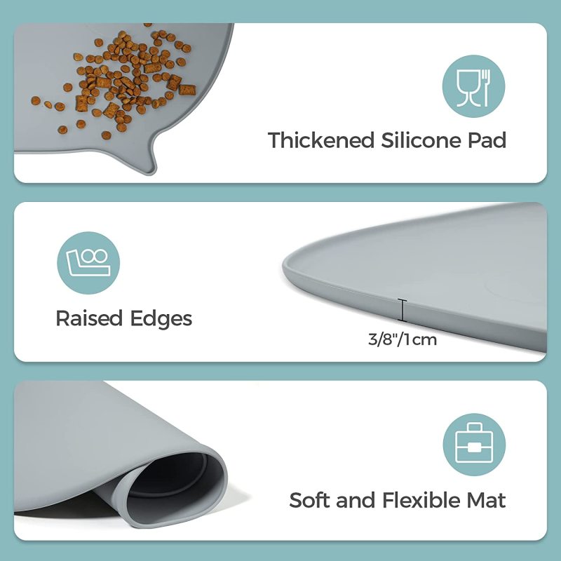 Washable Feeder Met Pet Bowl Pad Waterproof Feeding Tray for Food