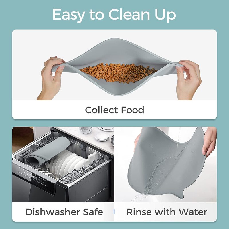 Washable Feeder Met Pet Bowl Pad Waterproof Feeding Tray for Food