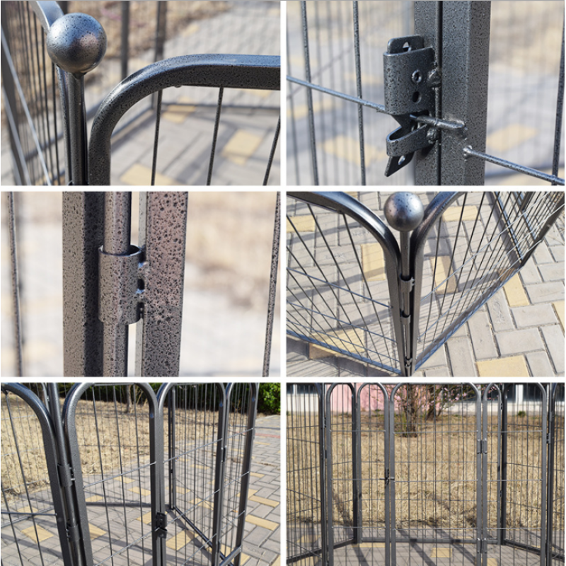 Portable Durable Metal Dog Fence With Cover And Lock For Camping High quality portable dog cages