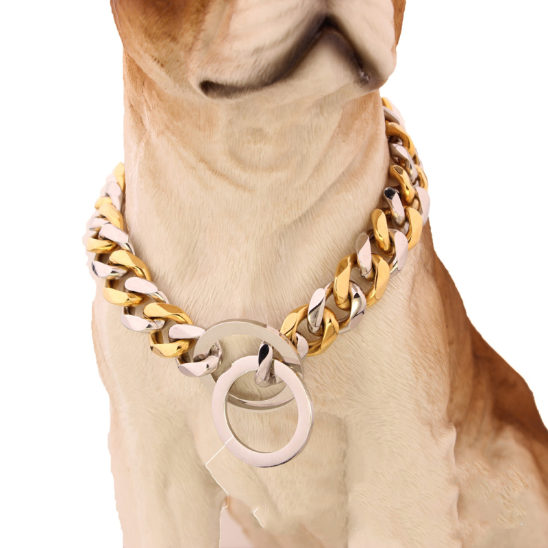 Pet Chain Collars Necklace Gold Multi Colors Big Ring Clasps Durable Stainless Steel Big Dog Collars