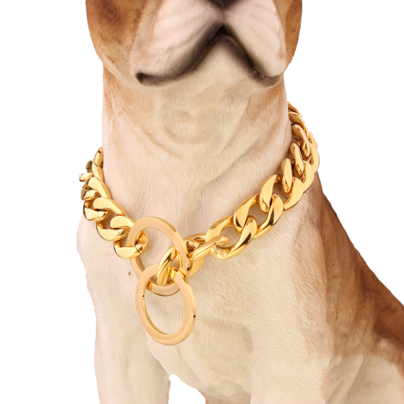 Pet Chain Collars Necklace Gold Multi Colors Big Ring Clasps Durable Stainless Steel Big Dog Collars