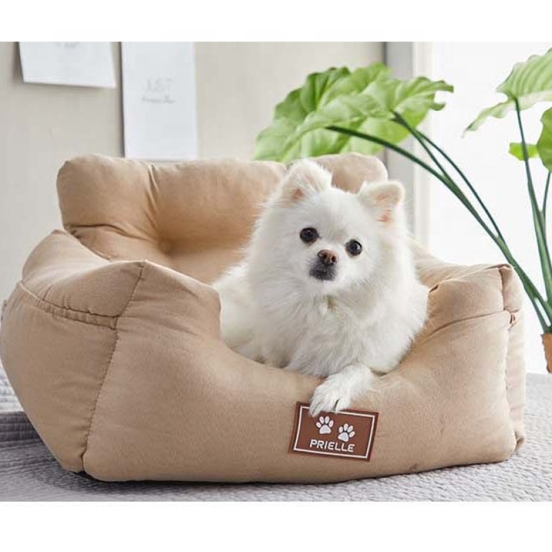 Hot Sale Luxury deep square plush stuffed puppy dog car seat bed Dog sofa Car Booster