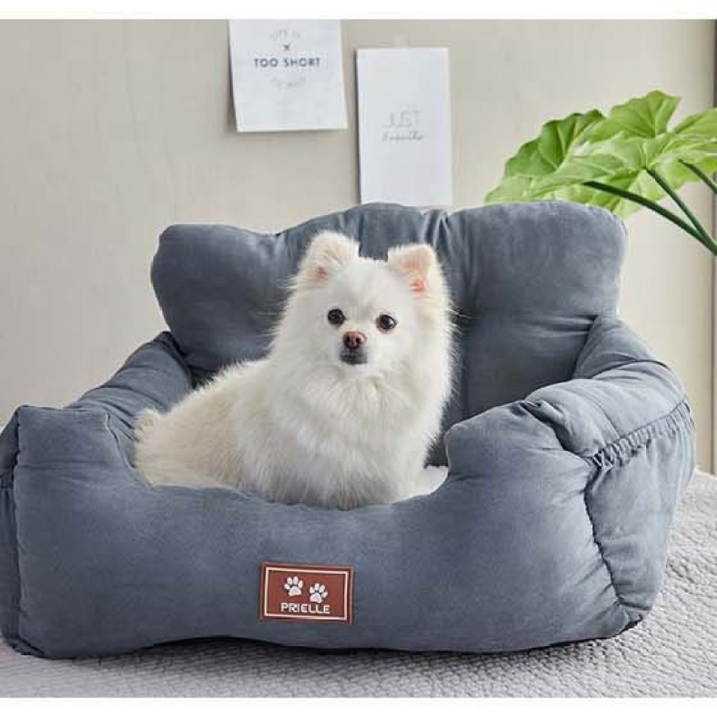 Hot Sale Luxury deep square plush stuffed puppy dog car seat bed Dog sofa Car Booster