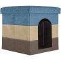 Collapsible Living Room Pet House Ottoman Footstool Cat Cave Condo Storage