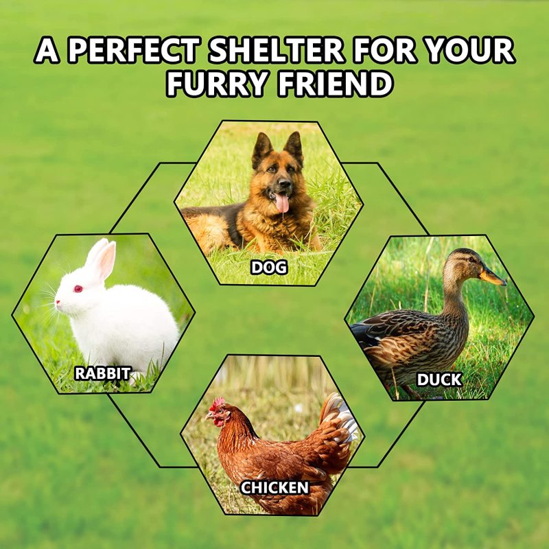 Waterproof UV-Resistant Cover Outdoor Fence Dog Cage Secure Lock