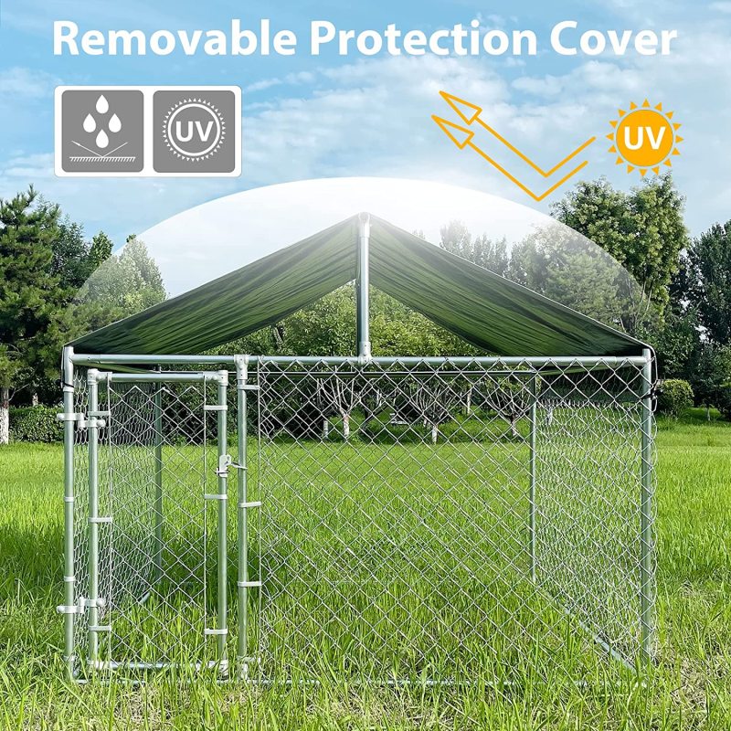 Waterproof UV-Resistant Cover Outdoor Fence Dog Cage Secure Lock