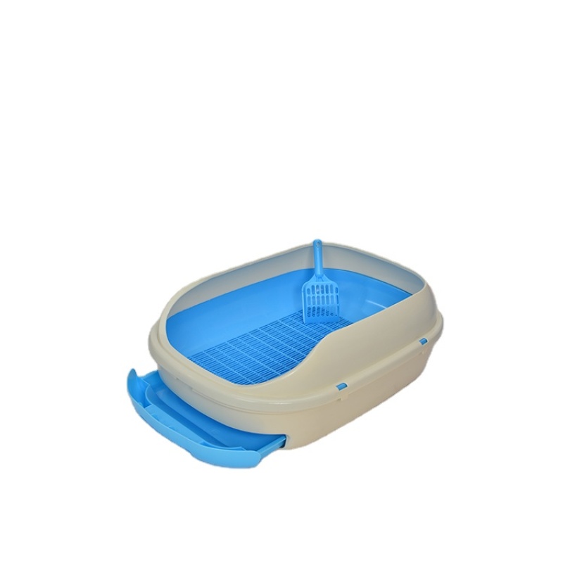 wholesale plastic new design Semi-closed grid pink big large size custom cat litter box