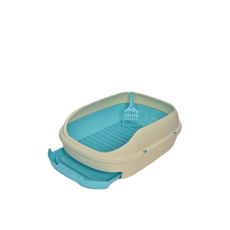 wholesale plastic new design Semi-closed grid pink big large size custom cat litter box