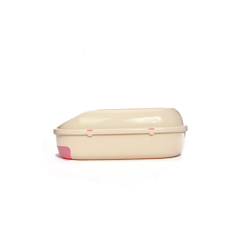 wholesale plastic new design Semi-closed grid pink big large size custom cat litter box
