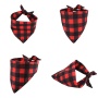 Plaid Bandana for Dogs 6 Pack Premium Polyester Fabric Handkerchiefs Dog Scarfs Triangle Bibs Apparel Accessories Dog Scarfs