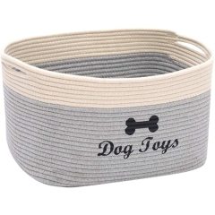 Weave Rope Dog Toy Box Baskets with Handle for Toy Storage Pet Toy Storage Boxes