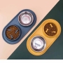 Pet Feeding Stainless Steel Bowl Silicone Slow Food Bowl Anti Choking Feeder Pet Double Bowl Silicone