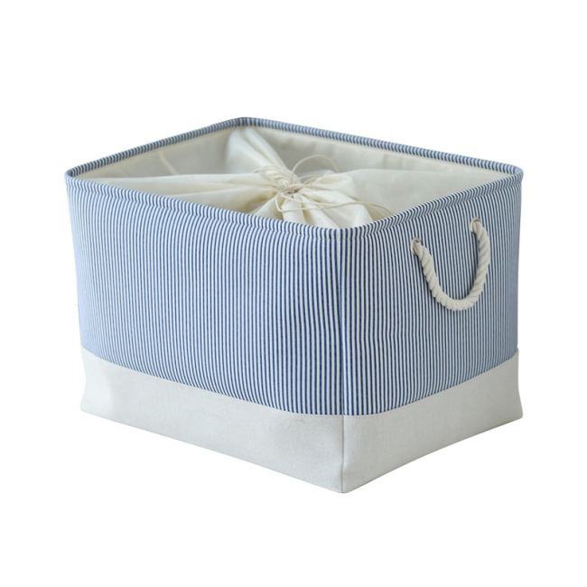 Storage Bins Rectangular Fabric Storage Organizer Basket with Cotton Handles for Stuff Storage