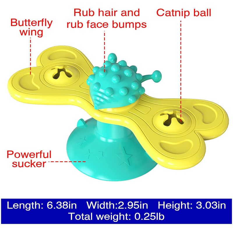 Interactive Ball  Cats Windmill Toys with Suction Cup for Indoor