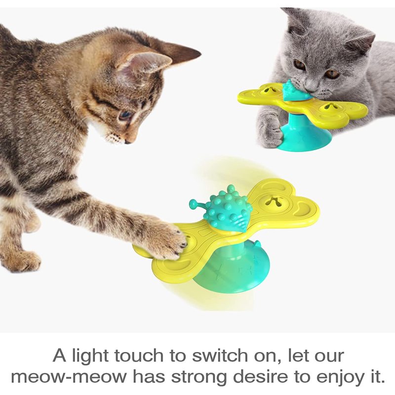Interactive Ball  Cats Windmill Toys with Suction Cup for Indoor