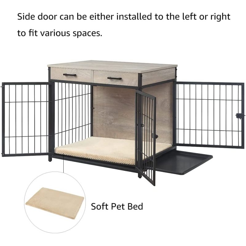 Decorative Pet Wooden Wire Dog Kennel Furniture Style Dog Crate