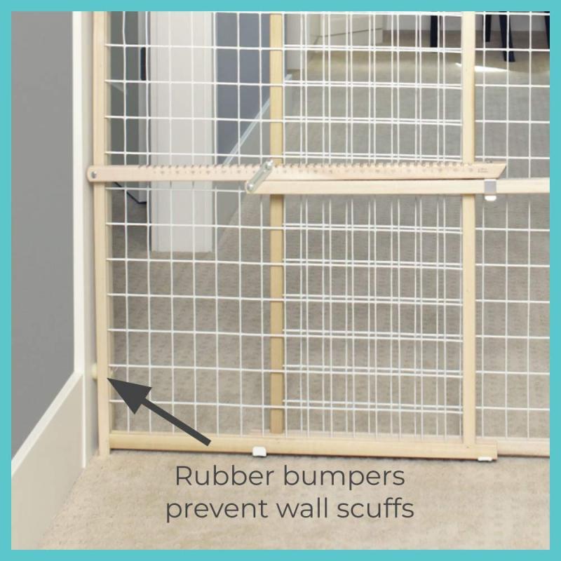 Installs in Wide Opening Without damaging Wall Extra Wide Wire Mesh Baby Gate Pressure Mount In The Living Room