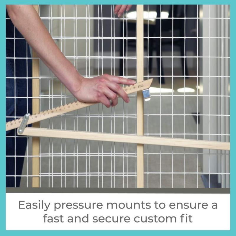 Installs in Wide Opening Without damaging Wall Extra Wide Wire Mesh Baby Gate Pressure Mount In The Living Room
