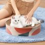 Indoor Cats Oval Shape Scratcher Cardboard Bed Pad Recycle Corrugate