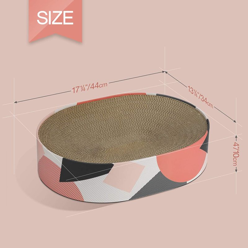 Indoor Cats Oval Shape Scratcher Cardboard Bed Pad Recycle Corrugate